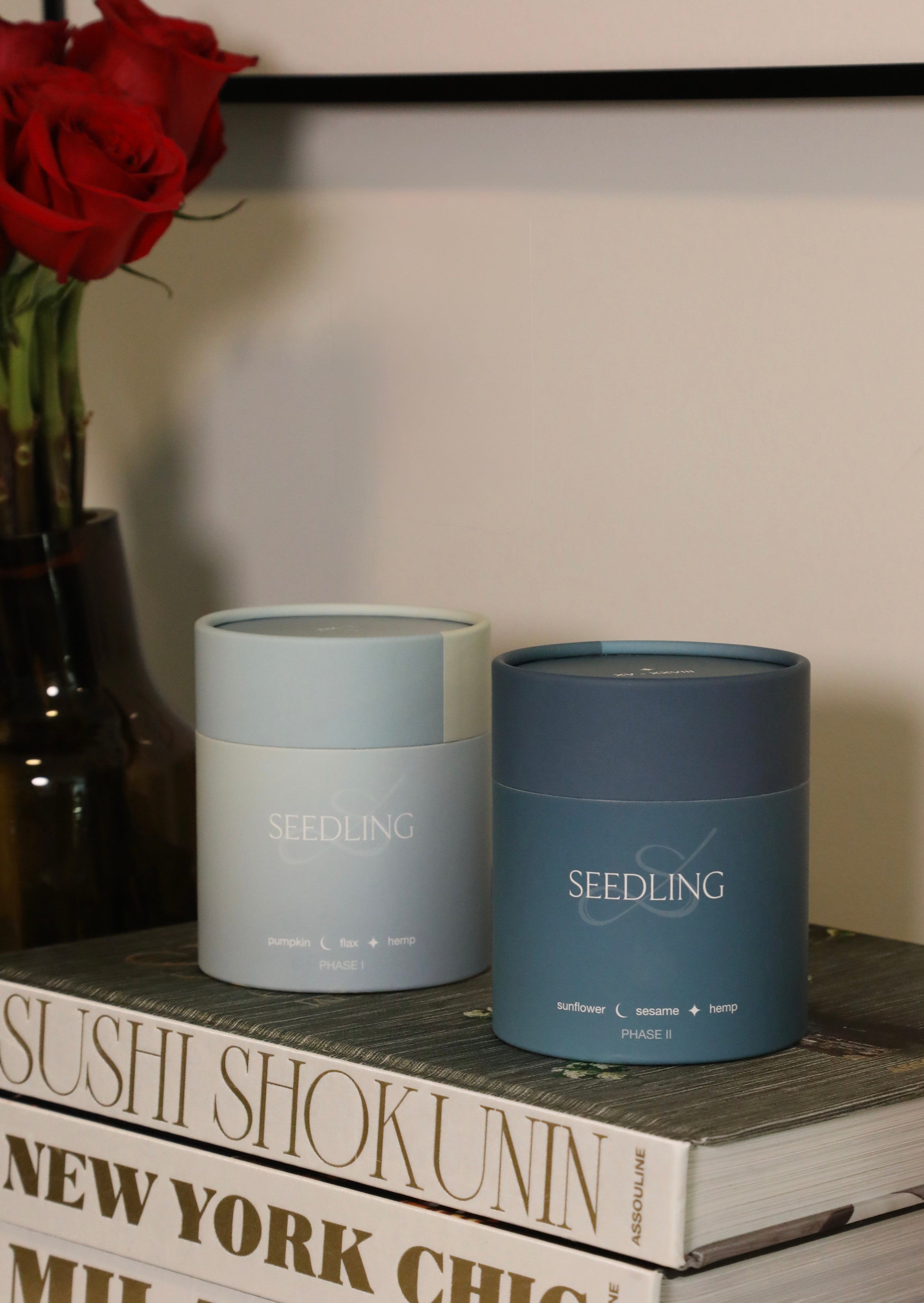 seed cycling supplement to support hormones on books